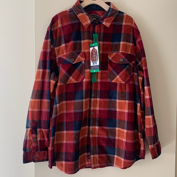 Freedom Foundry Men’s Plaid Fleece Comfort Fit Button Up Shirt